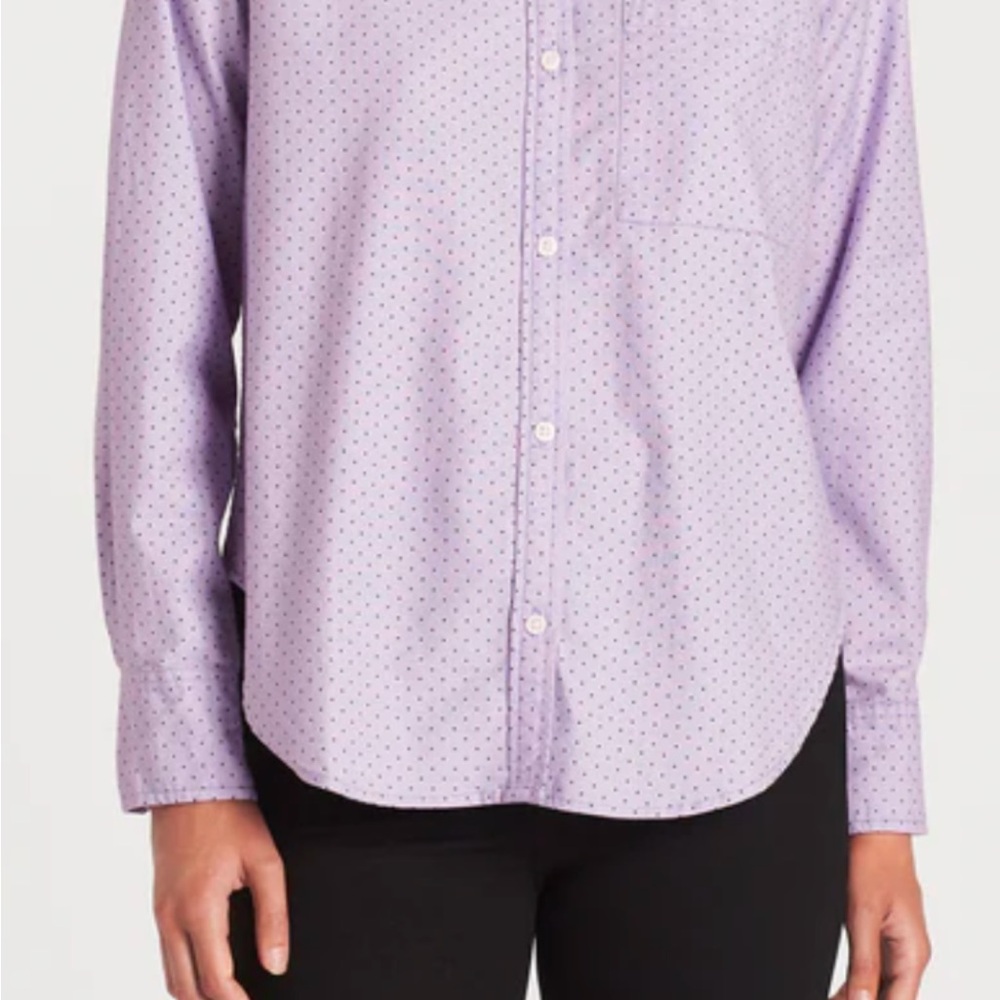 J.Crew Lavender Polka Dot Button-Up Shirt